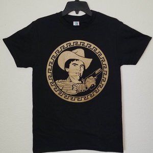 New "Chalino Sanchez Gold Round Portrait" Unisex Silkscreen T-Shirt – Small–3XL